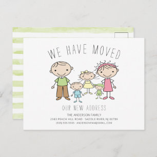 Graphique à bâtons mignons Faire-part de déplaceme