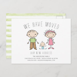 Graphique à bâtons mignons Faire-part de déplaceme