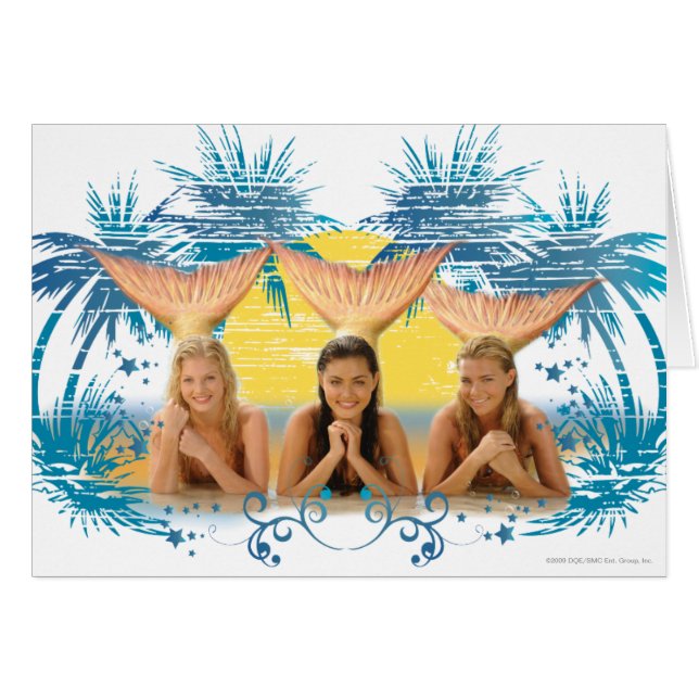 Graphique bleu de palmier de groupe (Devant horizontal)