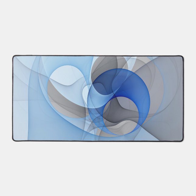 Graphique d'art fractal gris bleu Abstrait moderne (Recto)