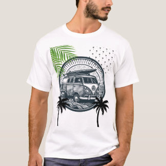 Graphique de bus gris - T-shirt de voyage urbain"