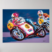 Graphique de deux motoristes - affiche