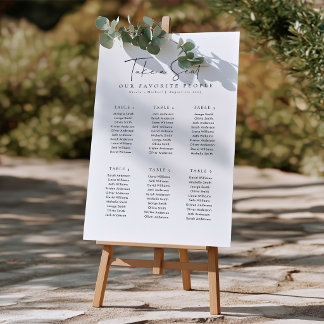 Graphique de placement Acrylique 6 Tables Prenez u