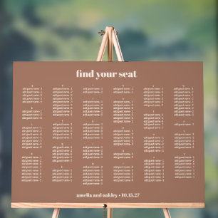 Graphique de placement de mariage simple Mocha par