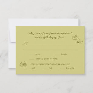 Graphique de réponse de mariage illustré en olive 