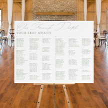 Graphique de sièges alphabétiques Mariage des pers