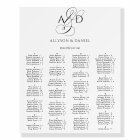 Graphique de sièges Mariage alphabétique Monogramm