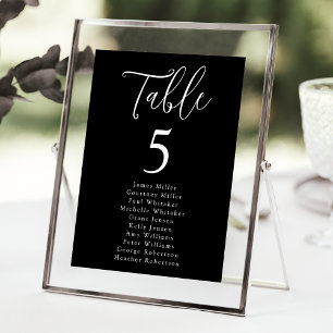 Graphique de sièges pour le numéro de table noire 