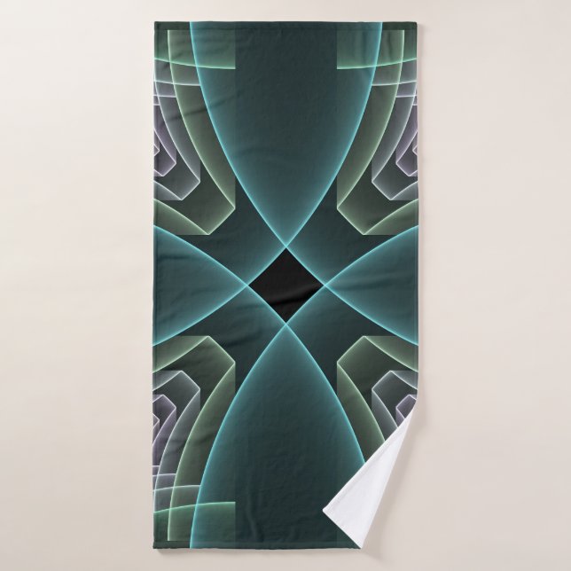 Graphique géométrique Turquoise moderne (Serviette de bain)
