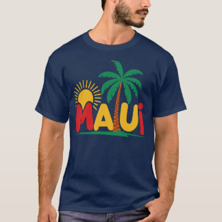 Graphique Maui vibrant avec Palm Tree TShirt