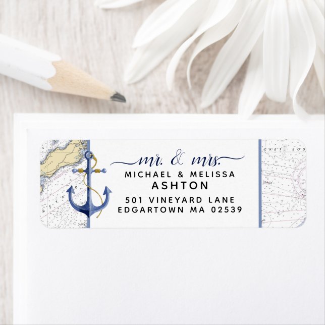 Graphique nautique authentique + Ancre + Script (En situation)