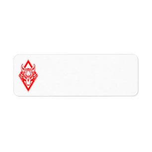 Graphique rouge de visage de loup de diamant