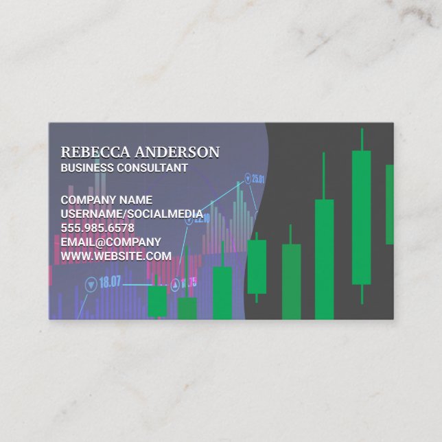 Graphique stock | Carte de chandeliers verts (Devant)