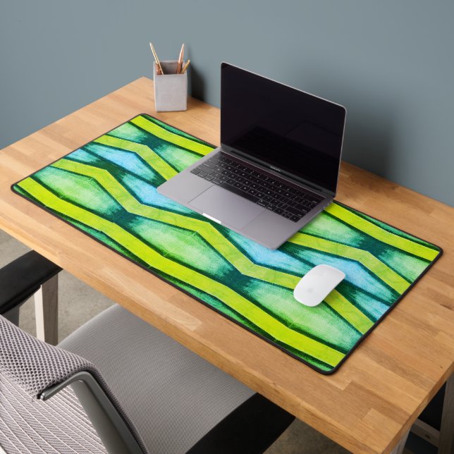 Graphiques bleu et vert Chevron (Bureau 2)