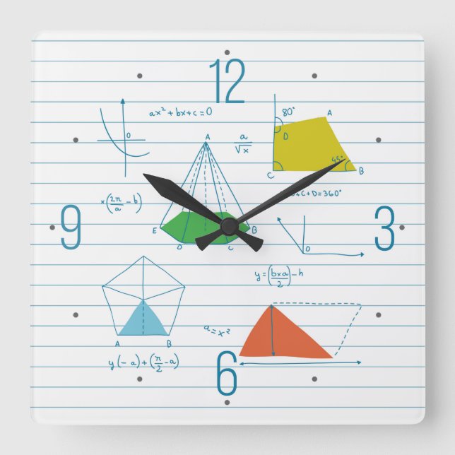Graphiques De Géométrie Et Mathématiques Horloges  (Recto)