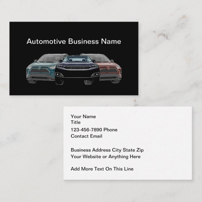 Graphiques SUV Cartes de visite automobiles (Devant / Derrière)