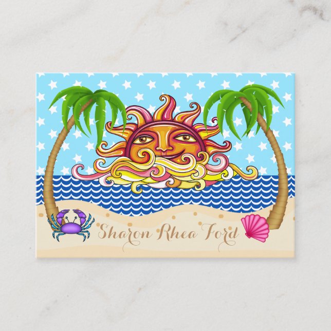 Graphisme Art Carte de visite Sun et Ocean Beach (Devant)