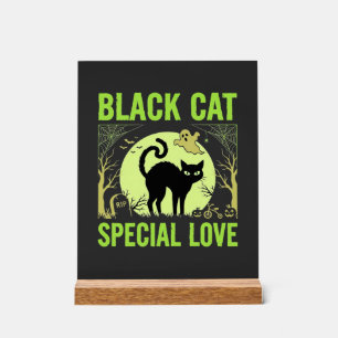 Graphisme d'amour spécial chat noir Halloween
