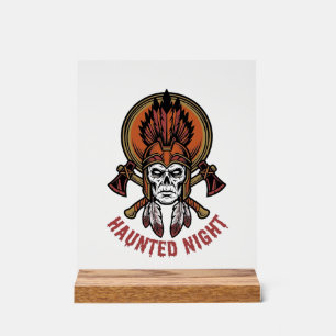 Graphisme de gravure de guerrier Halloween vintage