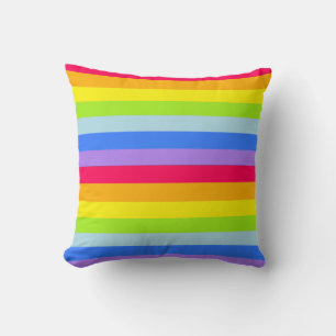 Graphisme enfants rainbow stripes coloré coussin