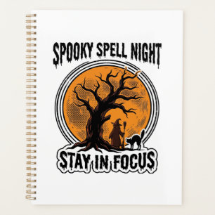 Graphisme sorcière d'Halloween vintage et chat noi
