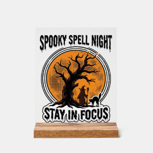 Graphisme sorcière d'Halloween vintage et chat noi