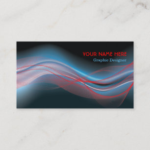Graphiste carte de visite bleu vague rouge