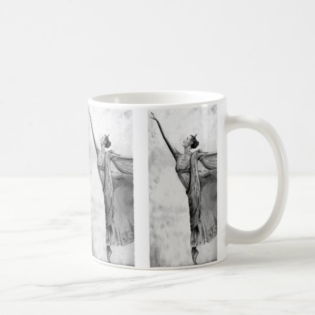 Graphite Ballerina Dancer Ballet Coffee Mug (Right)