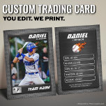 Graphite Baseball Trading Card, Baseball Player  Calling Card<br><div class="desc">Baseball Trading Card <<>> This is the perfect gift to celebrate the achievements of a baseball player, a personalized collection card for a passionate baseball fan, or gift these cards to each team player and coach to be forever cherished as a memory. This unique sports trading card design is loved...</div>