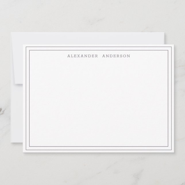 Graphite Gray Modern Professional Double Border Card (Front)