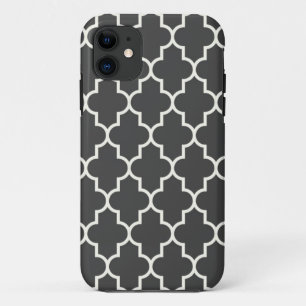 Graphite Grey Quatrefoil iPhone 11 Case