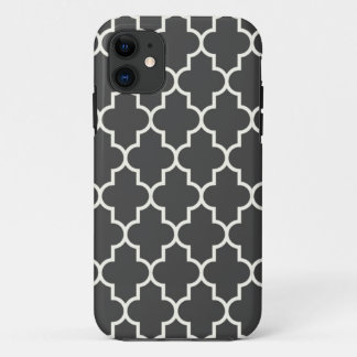 Graphite Grey Quatrefoil iPhone 11 Case