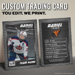 Graphite Ice Hockey Trading Card, Player Card<br><div class="desc">Hockey Trading Card <<>> This is the perfect gift to celebrate the achievements of a hockey player, a personalized collection card for a passionate hockey fan, or gift these cards to each team player and coach to be forever cherished as a memory. This unique sports trading card design is loved...</div>