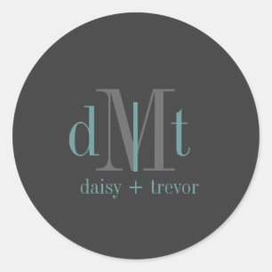 Graphite simple + autocollants Monogramme turquois