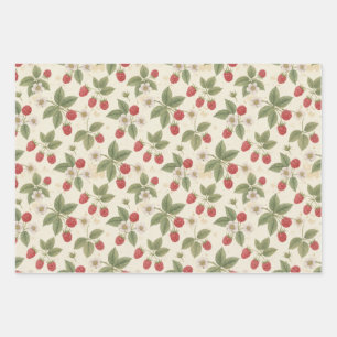 Grappe de framboises avec feuilles et fleurs