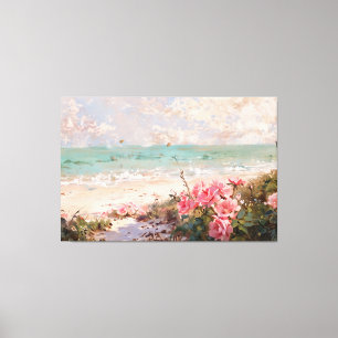 *~* Grappe de plage Rose TV2 toile étirée Impressi