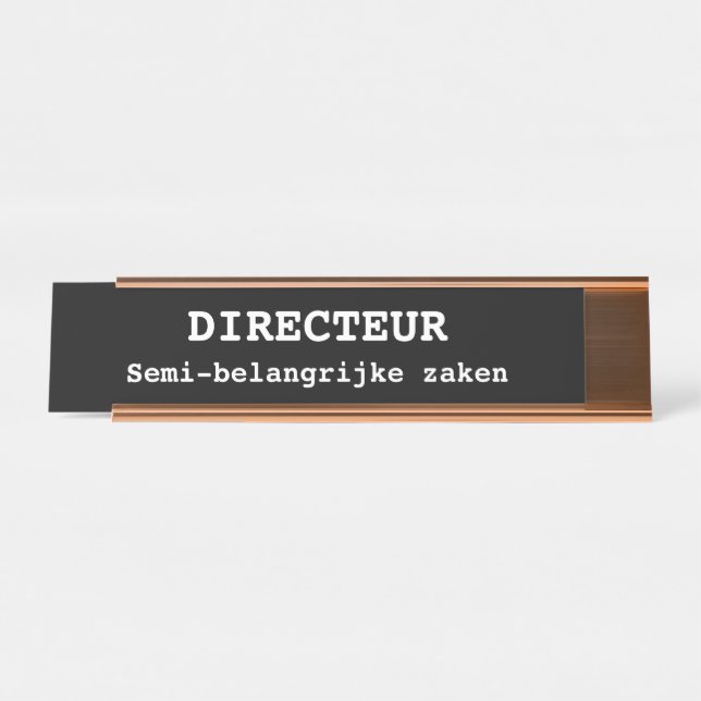 Grappig bureau naambordje voor collega desk name plate (Front)