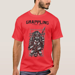 Grappling Samurai Wolf, Spear, JiuJitsu, MMA, Muay T-Shirt