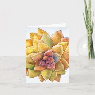 Graptopetalum watercolor card