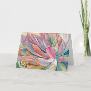 Graptoveria watercolor by Debra Lee Baldwin Card
