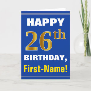Gras, Bleu, Faux Gold 26e anniversaire avec carte 