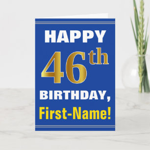 Gras, Bleu, Faux Or 46e anniversaire avec carte de