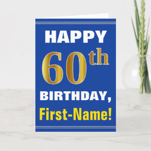 Gras, Bleu, Faux Or 60e anniversaire avec carte de