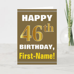 Gras, Brown, Faux Gold 46e anniversaire avec carte