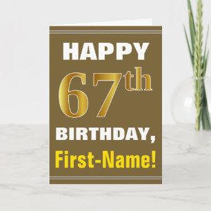 Gras, Brown, Faux Gold 67e anniversaire avec carte