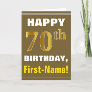 Gras, Brown, Faux Gold 70e anniversaire avec carte