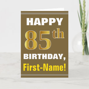 Gras, Brown, Faux Gold 85e anniversaire avec carte