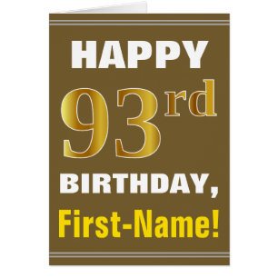 Gras, Brown, Faux Gold 93e anniversaire avec carte