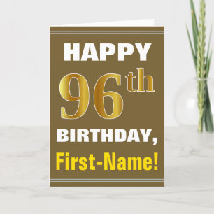 Gras, Brown, Faux Gold 96e anniversaire avec carte