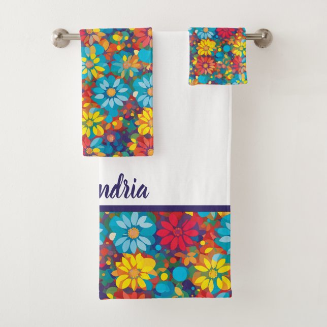 Gras Contemporain Motif Floral Daisis Vibrants (En situation)